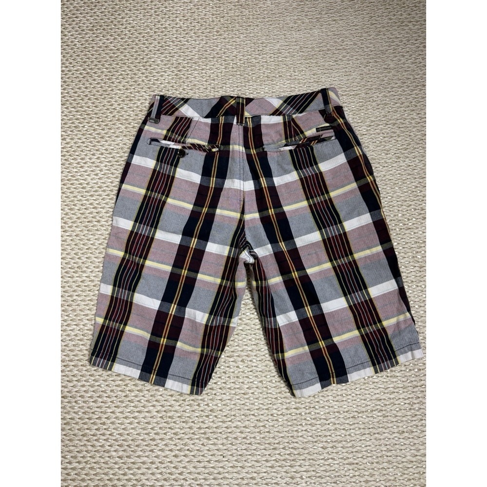 Men's Y2K Plaid Madras Flat Front Quicksilver Walk Shorts Preppy 31 Golf